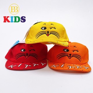 Mũ Phớt ( Lưỡi Trai ) Hàn Quốc Mèo Xinh 3 Màu Đỏ,Vàng,Cam Cho Bé - Thời Trang Trẻ Em BB Kids