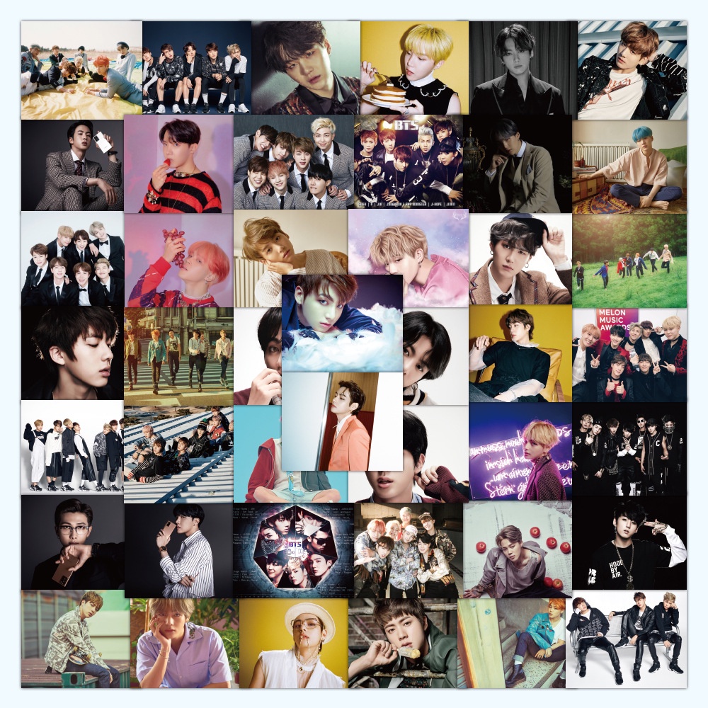 Bộ 60 Miếng Dán Trang Trí Sổ Tay/Va Li Chống Thấm Nước In Hình BT21 Dễ Thương