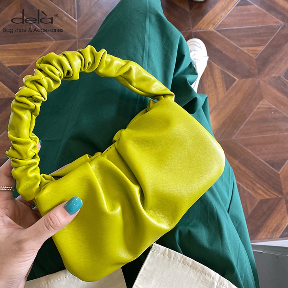 Dela Hàng Mới Về Túi Đeo Vai Hình Bánh Bao Xếp Ly Thiết Kế Tinh Tế Thời Trang Xuân Hè