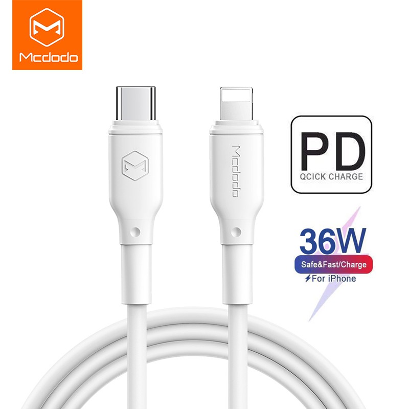 Dây cáp sạc nhanh Mcdodo 36W PD USB Type C sang Lightning cho Iphone 12 11 Pro Max XS X 8 Plus