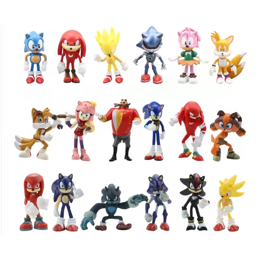 Bộ 06 Mô Hình Nhân Vật Hoạt Hình Nhím Sonic Thần Tốc 6cm (Ver1 , Ver2 , Ver3)