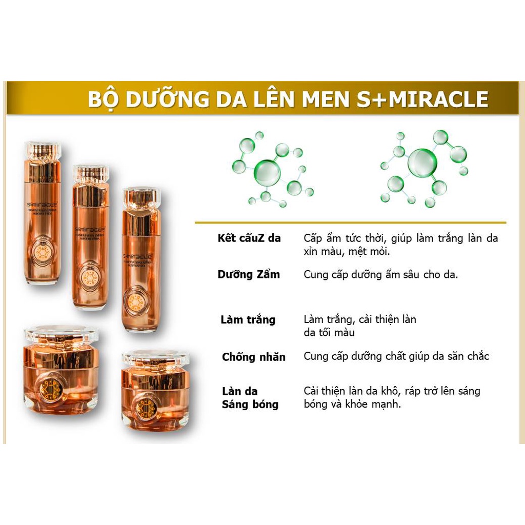 Bộ Dưỡng Trắng Da Lên Men Cao Cấp S+Miracle Hàn Quốc