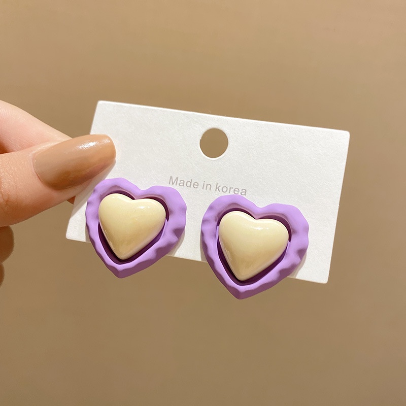 1 Đôi Bông Tai Hình Hoa Màu Xanh Dương / Tím Thiết Kế Hình Học Cao Cấp Thời Trang Mới Cho Nữ