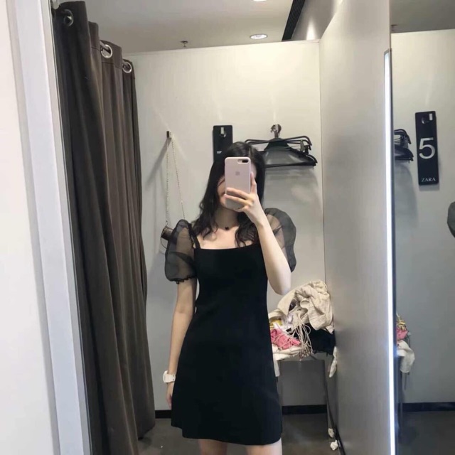 Đầm dệt kim tay bồng Zara size M (S nhỏ nhất)