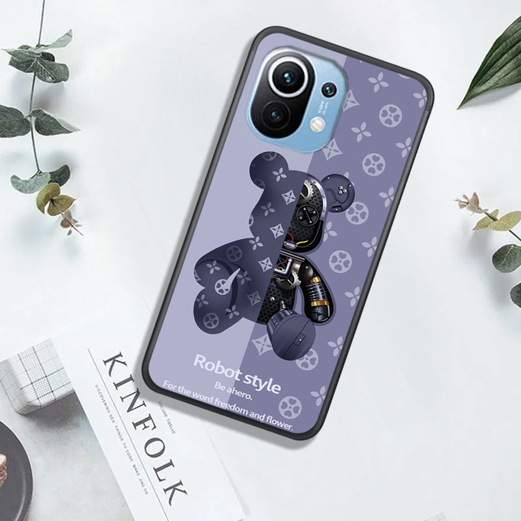 ỐP  XIAOMI MI 11 - MI 11T - MI 11 LITE -  NOTE 11 - NOTE 11 PRO  , In Hình Gấu Robot họa tiết L-V màu sắc cực đẹp.