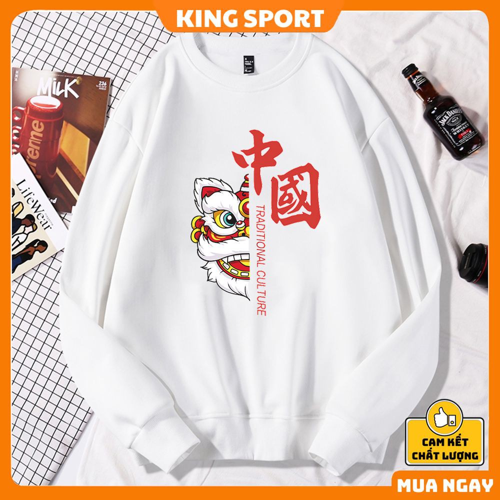 Áo sweater nỉ nam nữ form rộng KING SPORT áo nỉ dài tay nam nữ mùa đông ấm áp phong cách hàn quốc dài tay bo ống