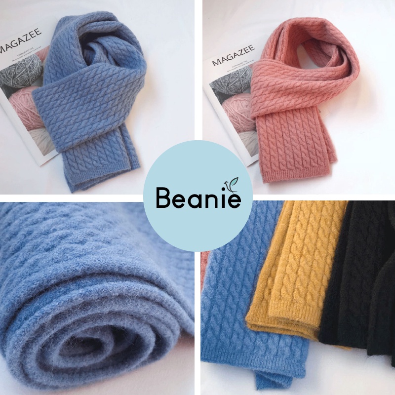 Khăn Quàng Cổ Đan Dày BEANIE Không Xù Thời Trang Hàn Quốc,  Khăn Choàng Cổ Len Công Sở Unisex Nam Nữ Mùa Đông KL05