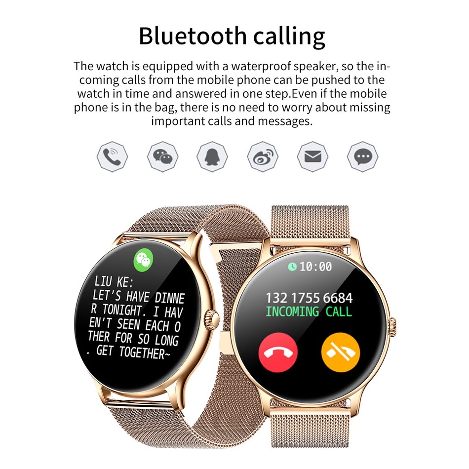 Lige smart watch nam nữ full touch sports fitness track đồng hồ thông minh chống nước cho android ios