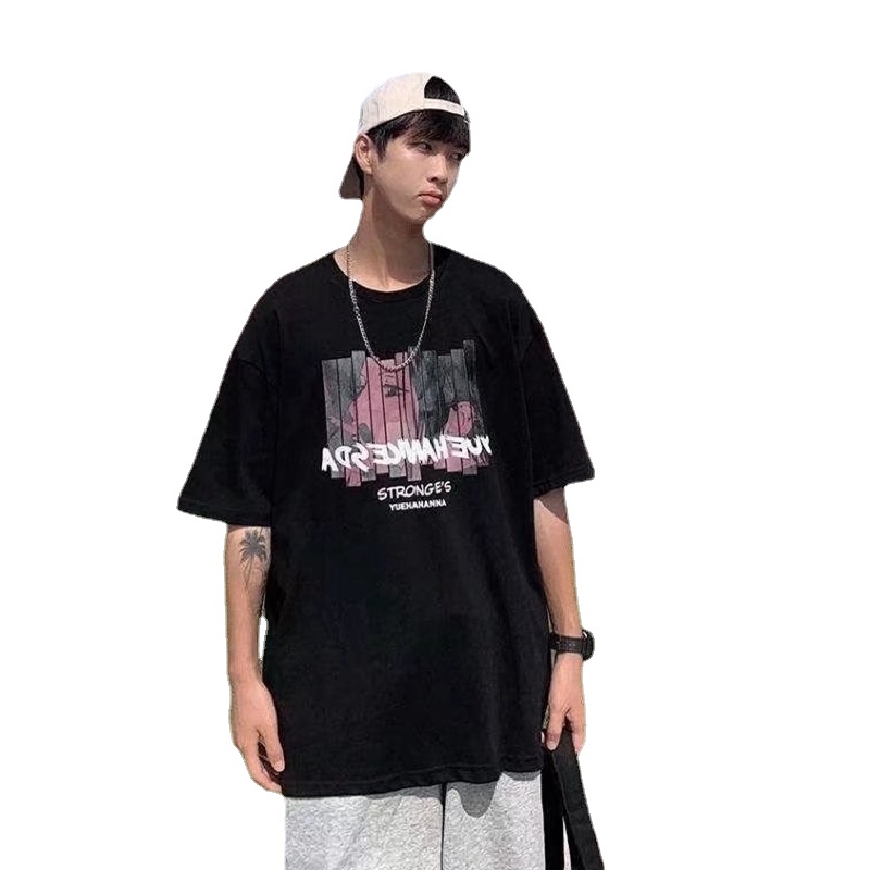 Áo Thun Tay Ngắn Dáng Rộng In Chữ Phong Cách Hip Hop Đường Phố Hàn Quốc Thời Trang Cho Nam Và Nữ [M-8XL]