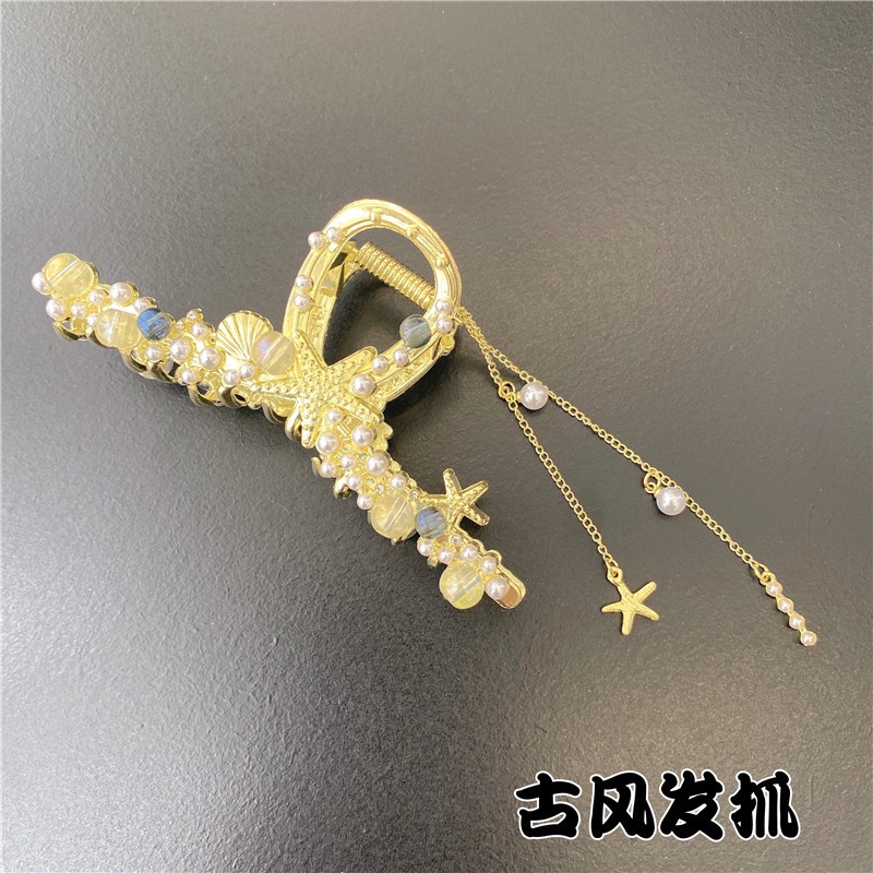 Kẹp Tóc Kim Loại Hình Vỏ Sò / Bông Hoa Phong Cách Cổ Điển 2022