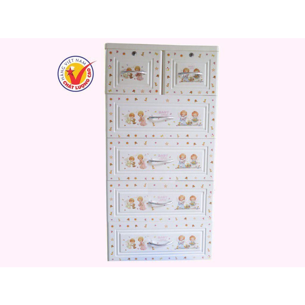 [Mua tận gốc] Tủ nhựa Baby Việt Nhật 5 tầng 60x48x125cm