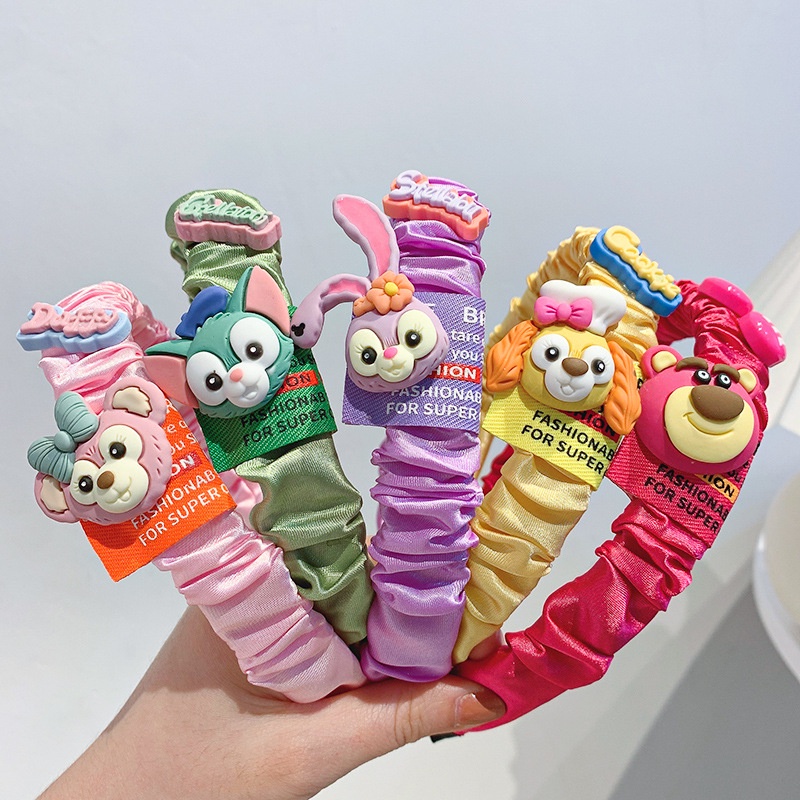 Đồ Cài Tóc Xếp Ly Họa Tiết Hoạt Hình Phong Cách Hàn Quốc Dễ Thương