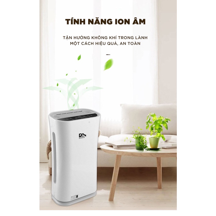 Máy lọc không  khí Ion âm Thông Minh K-169 - Khử trùng  bằng  tia UV, Loại bỏ bụi mịn và không khí độc hại trong phòng