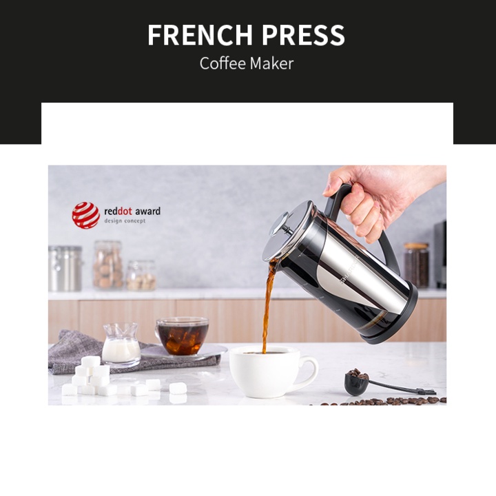 [Mã BMBAU300 giảm 7% đơn 499K] Bình pha cà phê kiểu Pháp French Press Shardor FP515S