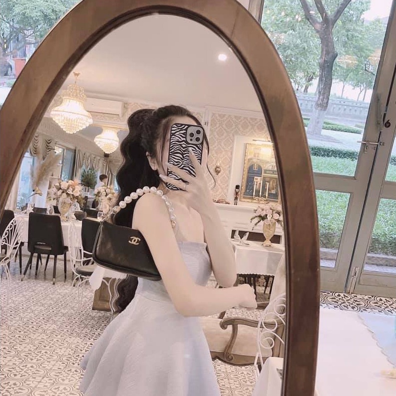 Túi Xách Nữ Đeo Chéo Dây Xích Quai Ngọc Thêu Chỉ Ô Trám Tiểu Thư Giá Rẻ M42