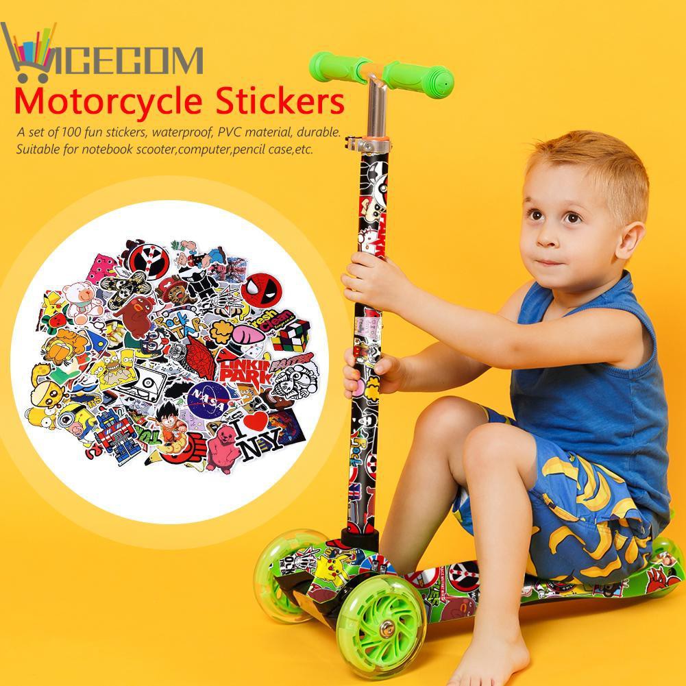 Bộ 100 sticker graffiti dán trang trí xe mô tô/xe hơi/vali hành lý/laptop có thể gỡ được | BigBuy360 - bigbuy360.vn