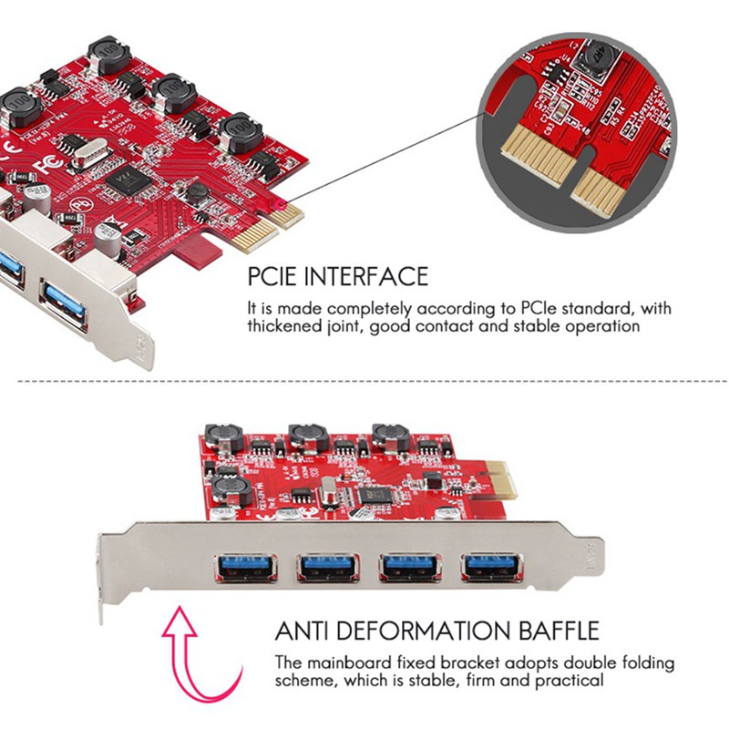 Bộ Chuyển Đổi Thẻ Mở Rộng Pcie Sang 4 Cổng Usb | BigBuy360 - bigbuy360.vn
