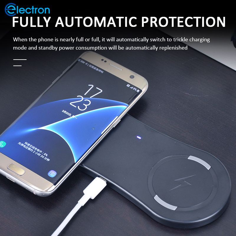 ★ Dual 10W Mobile Phone Wireless Charger Multifunctional 2-in-1 20W Fast Charge ★Electron