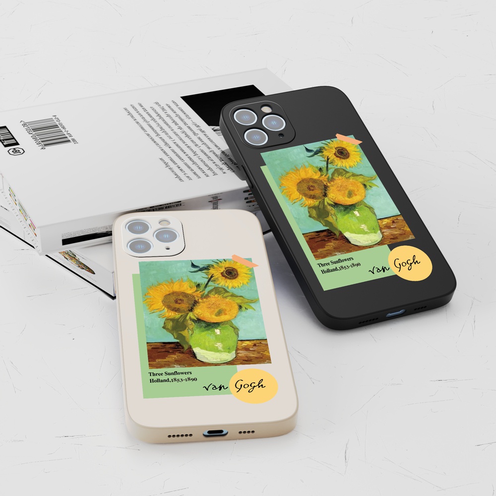 Suntaiho Ốp lưng iphone Ốp Điện Thoại hình tranh sơn dầu hoa hướng dương cho IPHONE 13 11 12 PRO MAX 7 8 PLUS XR X XS MAX SE 2020