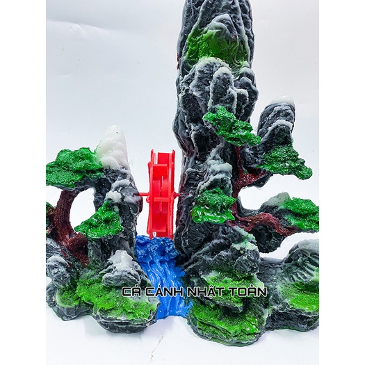 TIỂU CẢNH CÓ BÁNH QUAY TRANG TRÍ BỂ CÁ NON BỘ 24X6X30CM