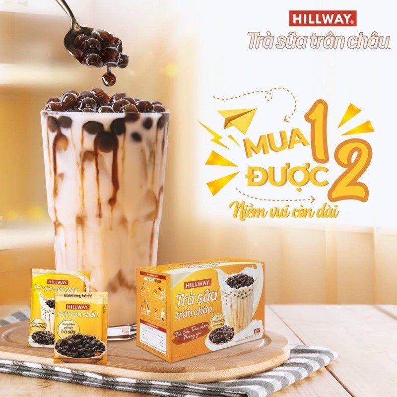 Maccoffee Hộp Trà Sữa Trân Châu Hillway 5ly 416g Trà sữa Tự pha, mang đi tiện lợi.