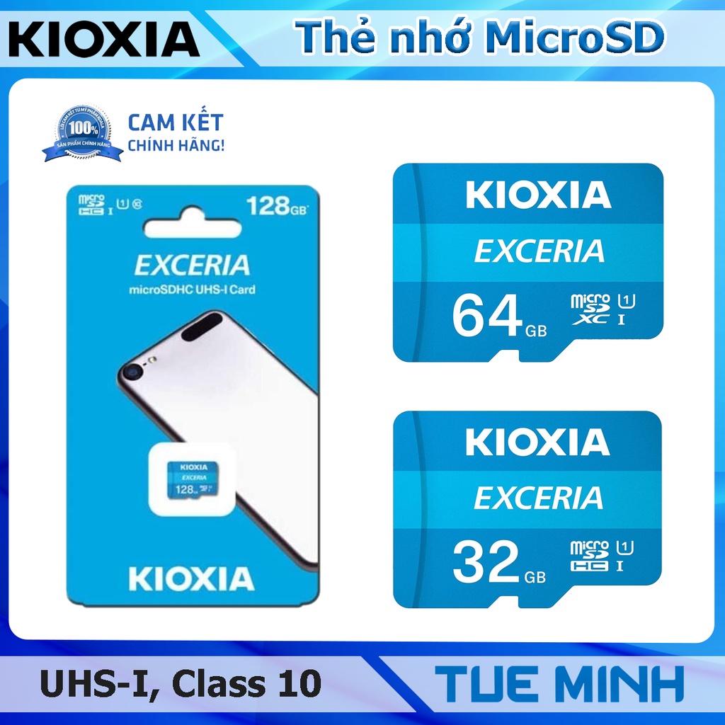 Thẻ nhớ MicroSD Kioxia tốc độ Class 10 U1 100MB SDHC, SDXC - hàng chính hãng FPT phân phối