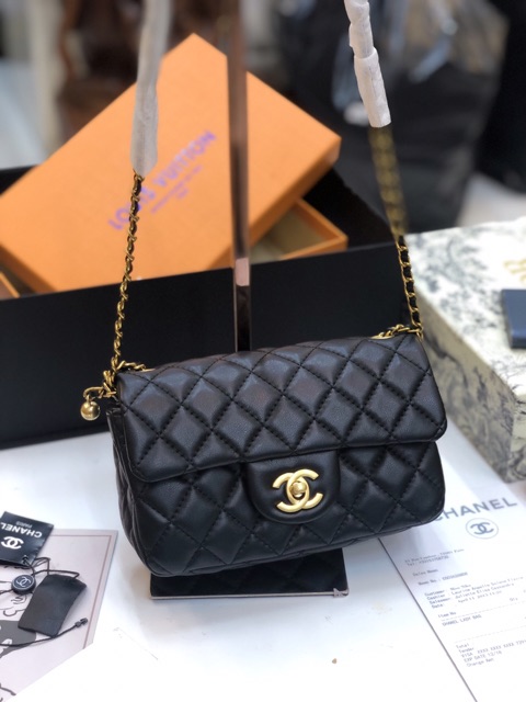 Túi classic super màu đen dây rút size 20cm