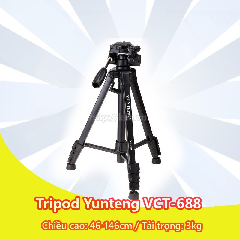 [Mã 273ELHA100K0 hoàn 7% đơn 500K] Chân máy ảnh Yunteng Tripod VCT-668 cho DSLR Camera