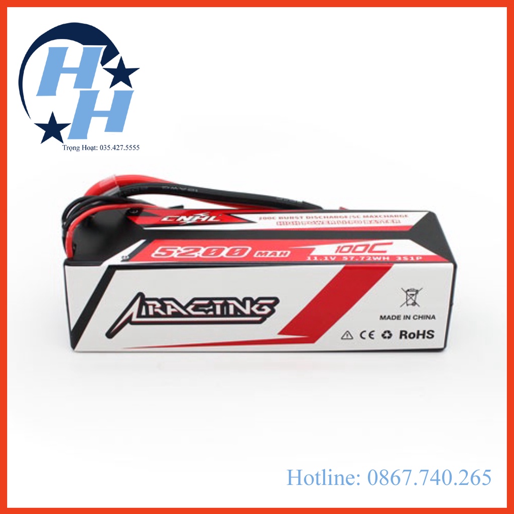 Pin cnhl racing series 5200mah 100c 2s 3s jack chữ T