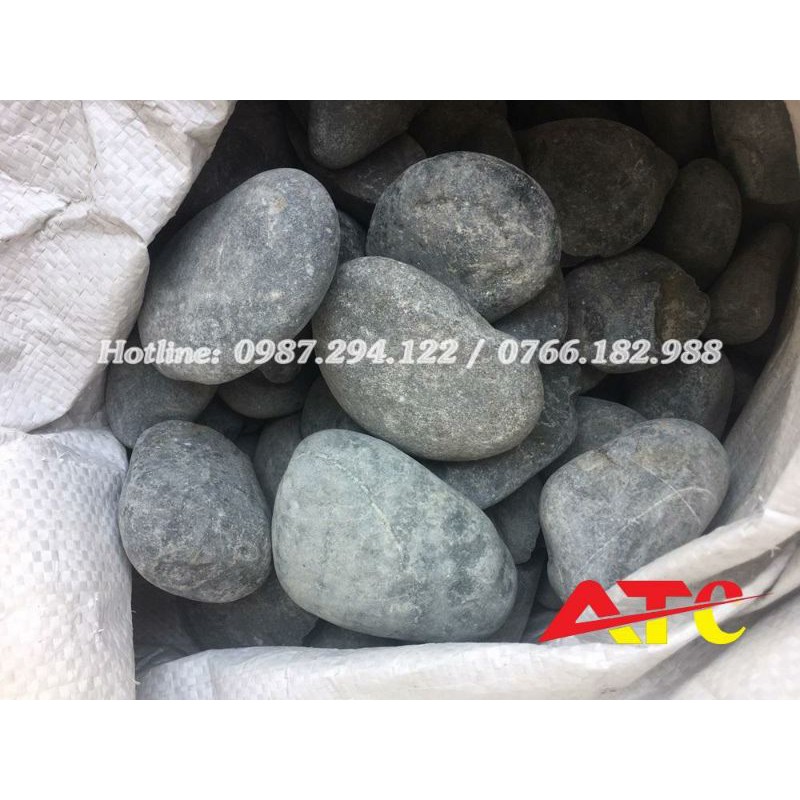Sỏi cuội đen tự nhiên kích thước 6-10cm