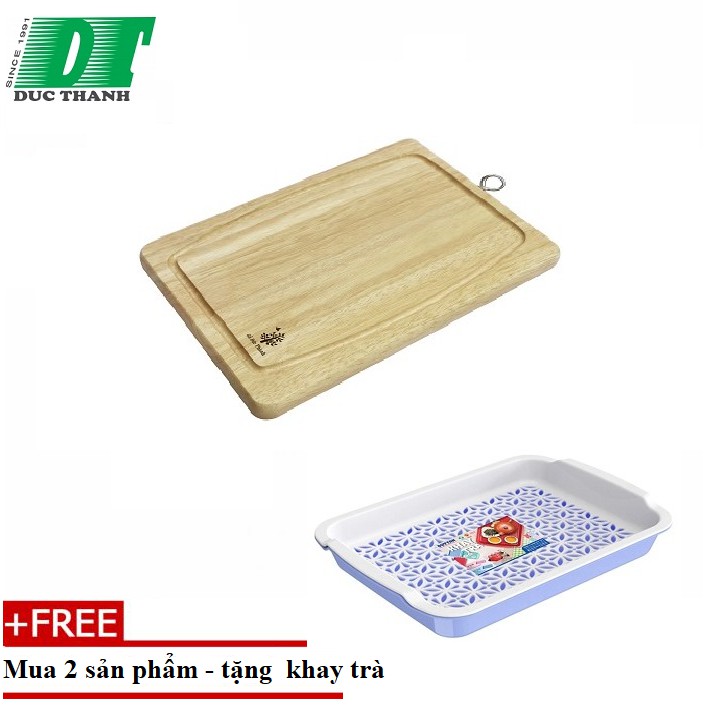 Thớt chữ nhật có khoen, rãnh Đức Thành 02043- MUA 2 TẶNG 1 KHAY TRÀ