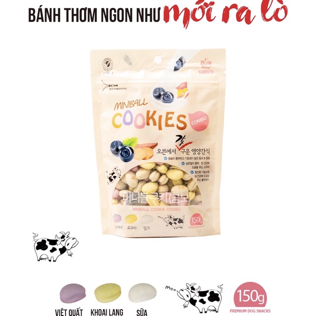 Bánh Cookies hỗn hợp Bowwow Hàn Quốc / Gói 150gr