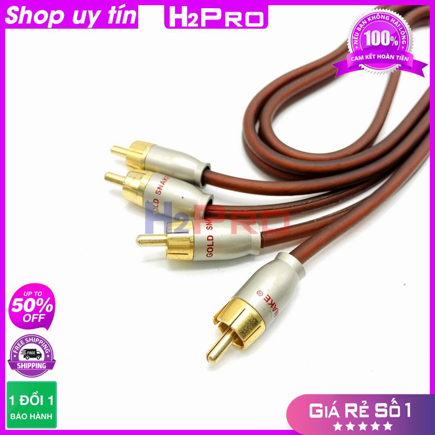 Dây Av Đôi 2 Ra 2 Gold Snake Cao Cấp Hàng Tự Làm Lõi Đồng Dày, Đầu Mạ Vàng, Dây Av 2 Đầu Dài 1M, 2M, 3M, 5M-H2Pro Tech