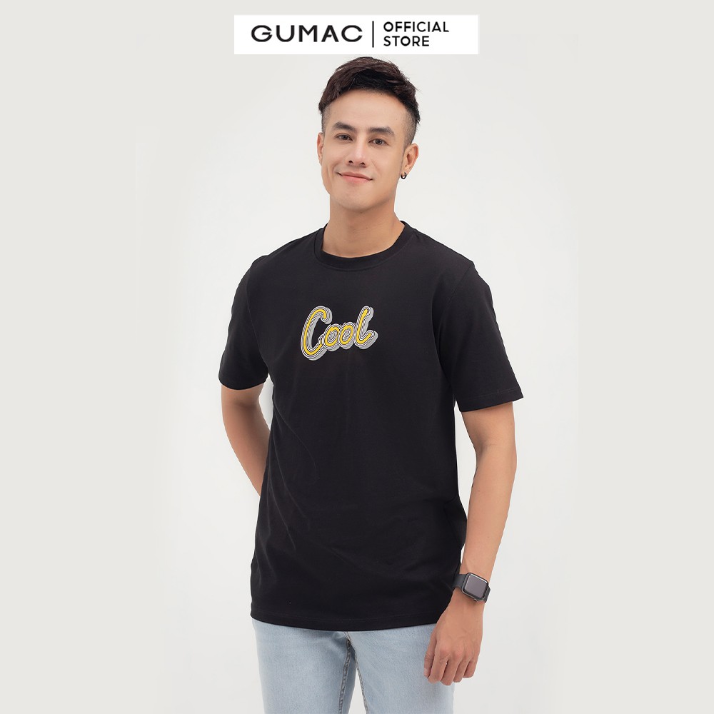 [Mã WABRG208 giảm 10% tối đa 50k đơn từ 250k] Áo thun nam GUMAC in chữ Cool lịch lãm, cổ tròn tay ngắn ATNB798 | BigBuy360 - bigbuy360.vn