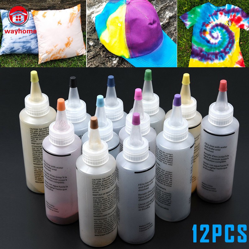 Bộ dụng cụ nhuộm vải chuyên dụng DIY với 12 lọ màu đa năng không độc hại