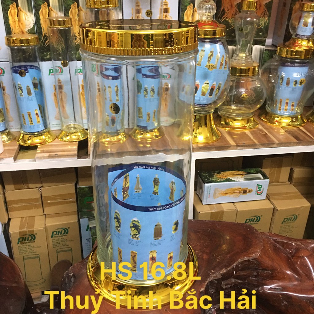 Bình Thủy Tinh Ngâm Rượu SX Tại Việt Nam HS-16.8 Lít - Thủy Tinh Bắc Hải