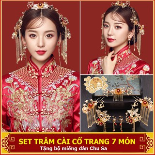 Set trâm cài cổ trang 7 món Tĩnh Vân Các (có sẵn)