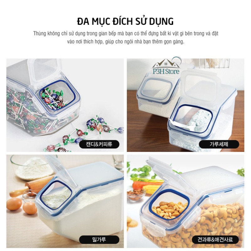 Thùng đựng gạo Lock&amp;Lock 5L Kitchen&amp;Caddy HPL700