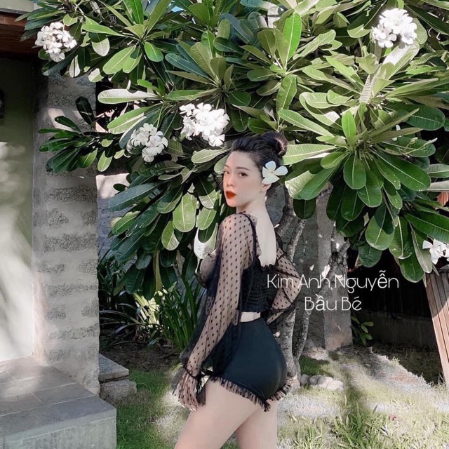 Bikini 2 mảnh dài tay phối ren _ Bộ đồ bơi siêu sexy | BigBuy360 - bigbuy360.vn