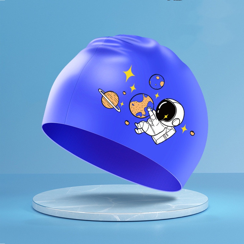 Mũ Bơi Silicon Chống Thấm Nước In Họa Tiết Hoạt Hình Dễ Thương Cho Bé