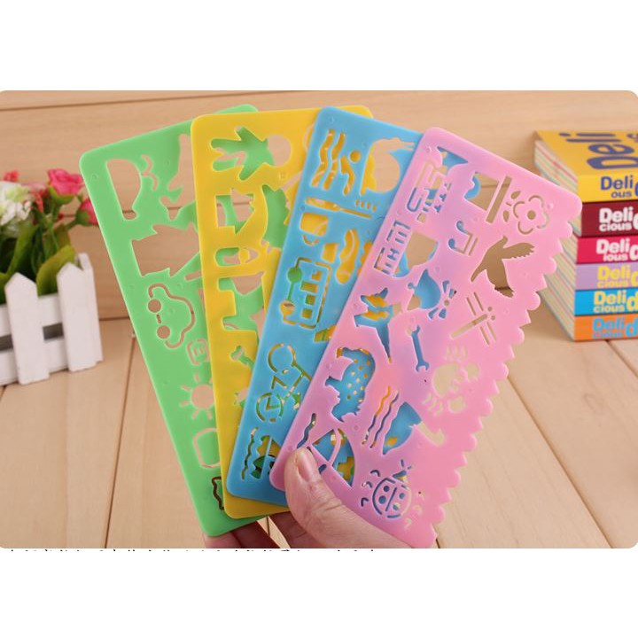 Bộ 4 Thước Kẻ Tạo Hình /Scrapbook/Thủ công