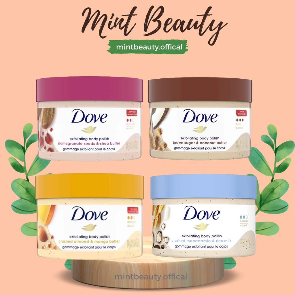 Tẩy Da Chết Toàn Thân DOVE Exfoliating Body Polish 298g Bản Mỹ