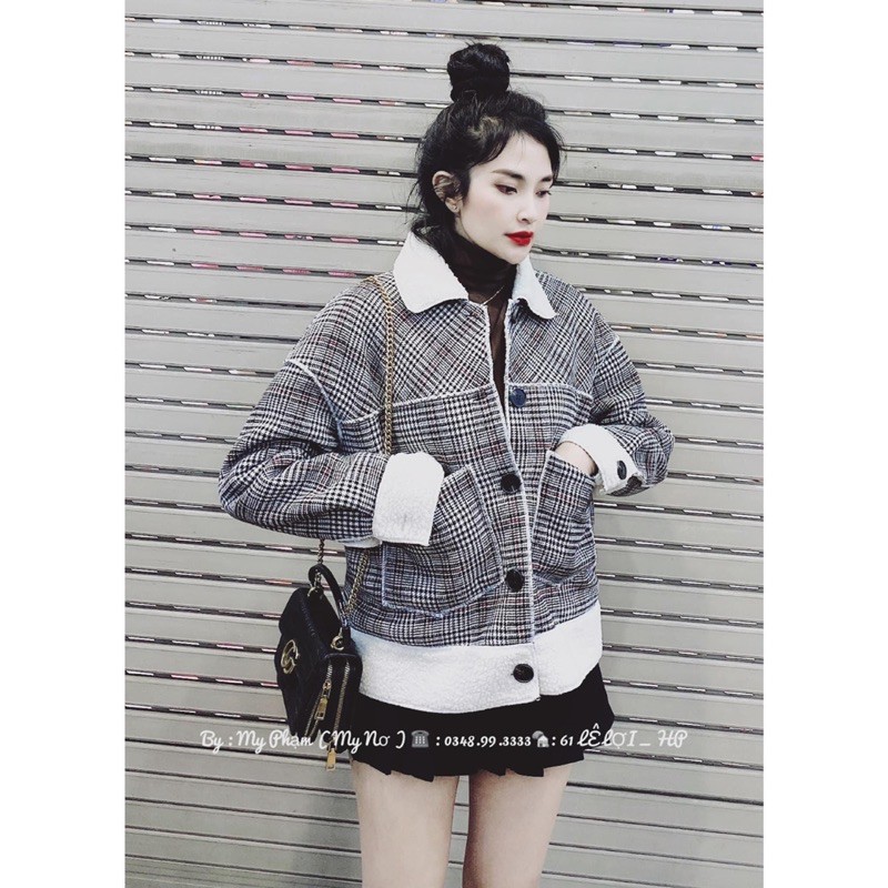 ÁO KHOÁC KẺ DẠ 1 LƠP PHỐI LÔNG SIÊU HÓT | BigBuy360 - bigbuy360.vn