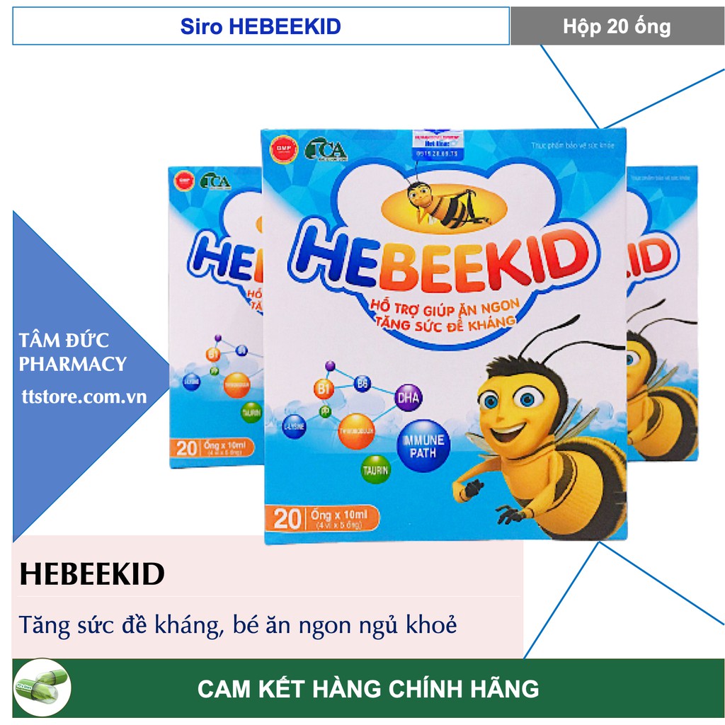 Sirô ăn ngon HEBEEKID [Hộp 20 ống] - Bé ăn khoẻ, tăng sức đề kháng [hebekid]