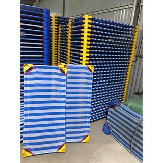Giường Lưới Mầm Non chân tròn vàng Thoáng Mát Cho Bé 110x50x10cm