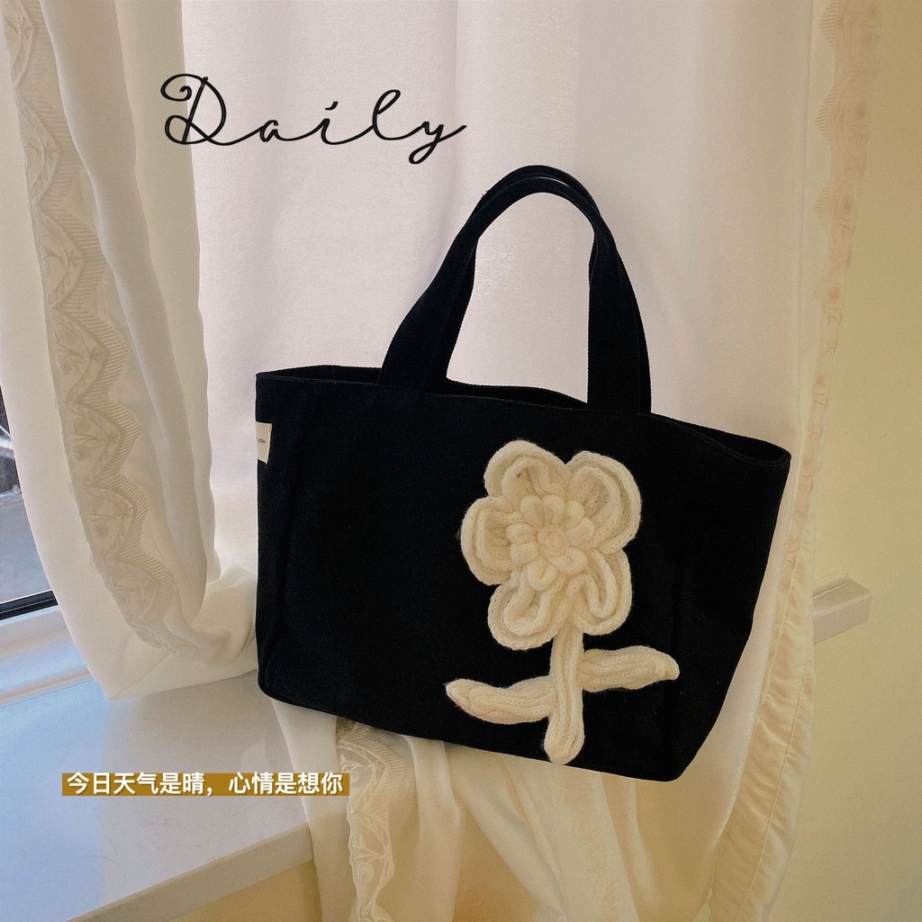 Túi Xách Đựng Hộp Cơm Trưa/Rau Củ Thủ Công Cỡ Nhỏ Phong Cách Hàn Quốc Mới