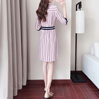 (Thanh lý nghỉ bán) Váy kẻ sọc hồng Pinky