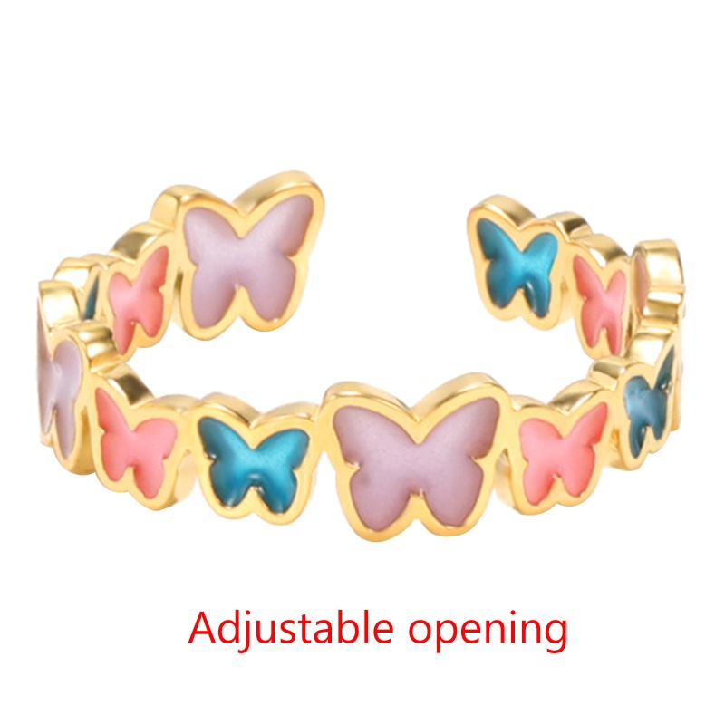 Nhẫn Bướm Dạ Quang Thiết Kế Đơn Giản Có Thể Điều Chỉnh Kích Cỡ