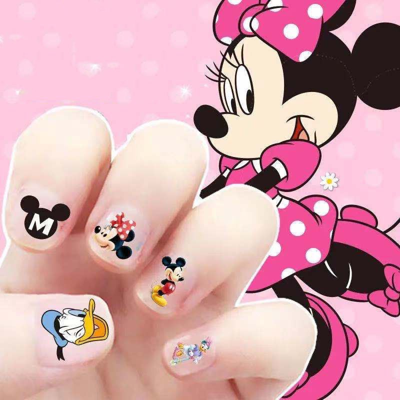 SUGE Miếng Dán Trang Trí Móng Tay Họa Tiết Công Chúa Băng Giá Elsa Anna Mickey Minnie