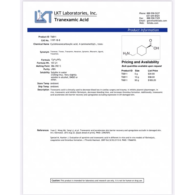 TRANEXAMIC ACID TRONG DƯỠNG DA